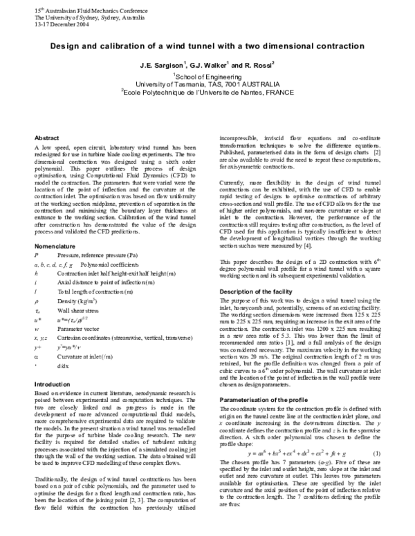 (PDF) Design and calibration of a wind tunnel with a two dimensional ...