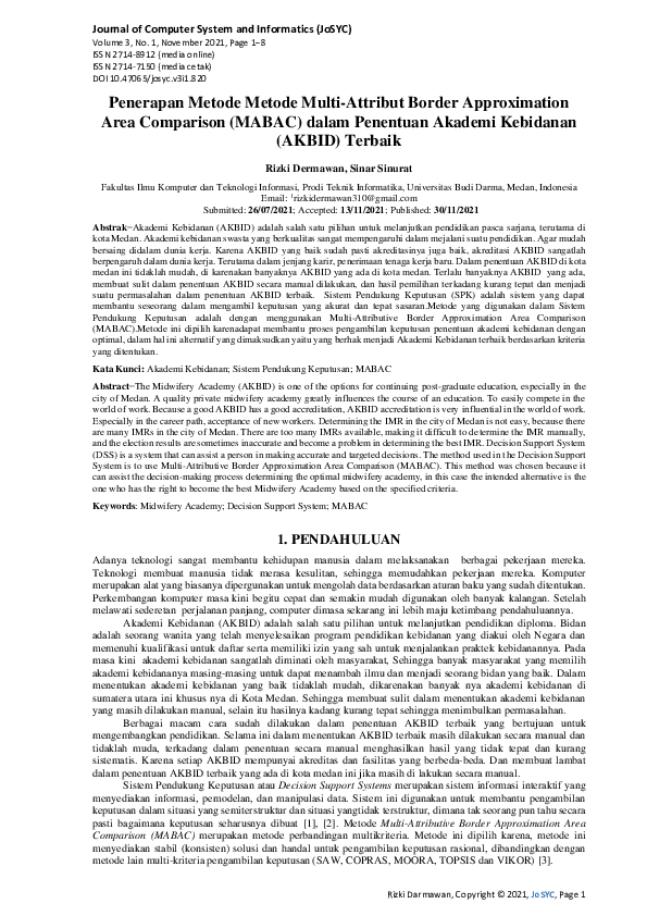 (PDF) Penerapan Metode Metode Multi-Attribut Border Approximation Area ...