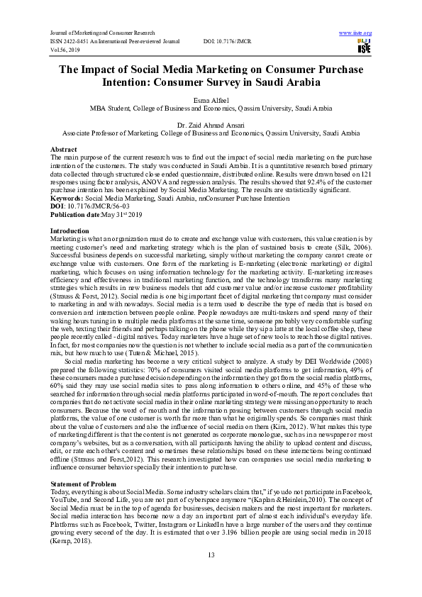 (PDF) The Impact of Social Media Marketing on Consumer Purchase ...