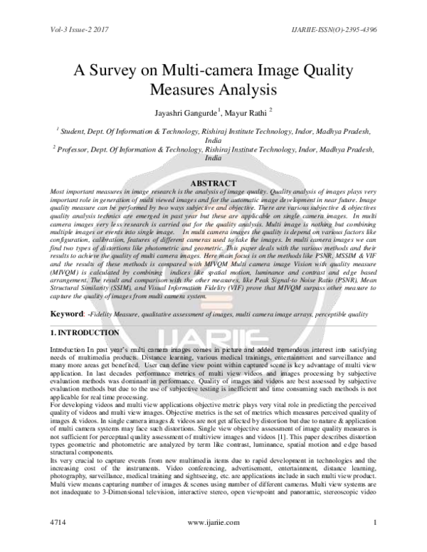 (PDF) A Survey on Multi-camera Image Quality Measures Analysis