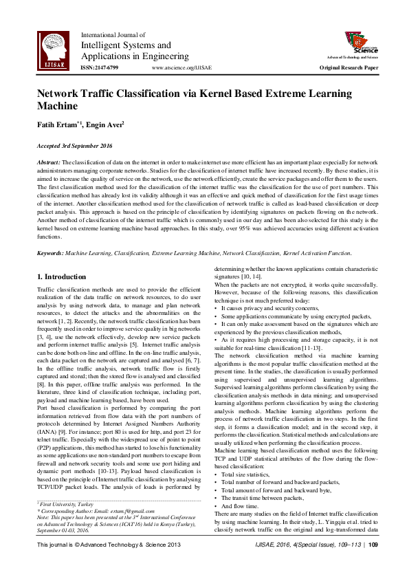 (PDF) Network Traffic Classification via Kernel Based Extreme Learning ...
