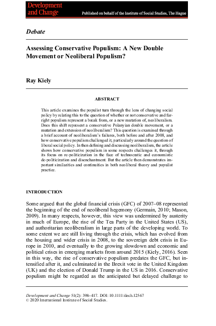 (PDF) Neoliberal populism and governmentality in Turkey