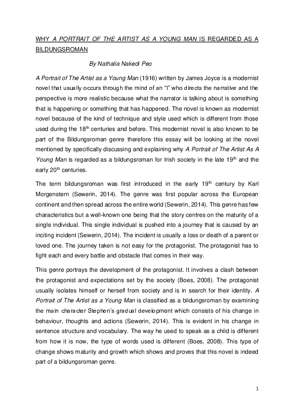 (PDF) A portrait of the artist as a young man