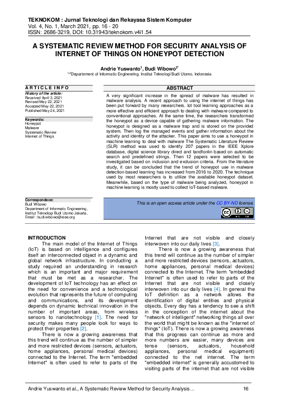 (PDF) A Systematic Review Method for Security Analysis of Internet of ...