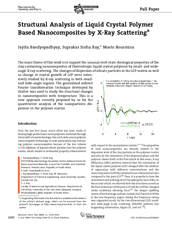 (PDF) Structural Analysis of Liquid Crystal Polymer Based ...