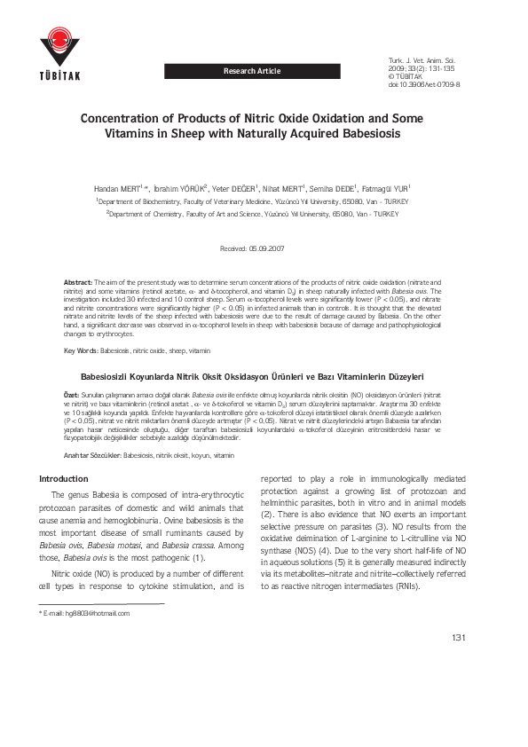 (PDF) Evaluation of the concentrations of products of nitric oxide ...