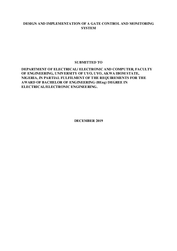 (PDF) Gate security and monitoring system