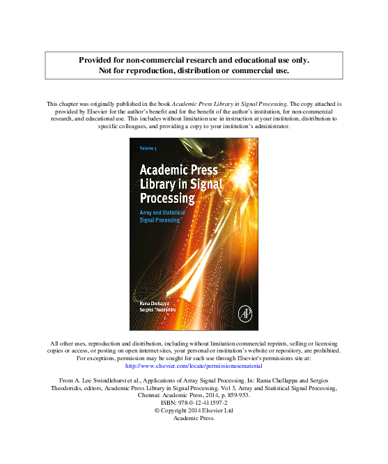 (PDF) Applications of Array Signal Processing Gonzalo Seco Academia.edu