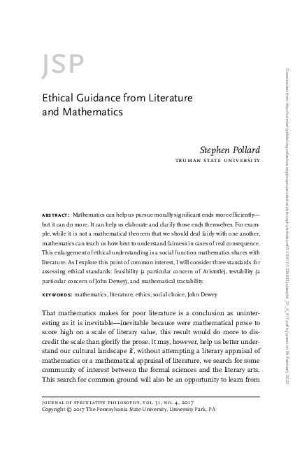 (PDF) Ethical Guidance from Literature and Mathematics