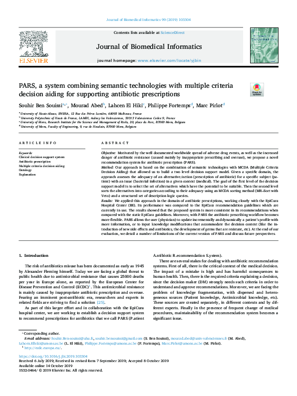(PDF) PARS, a system combining semantic technologies with multiple ...