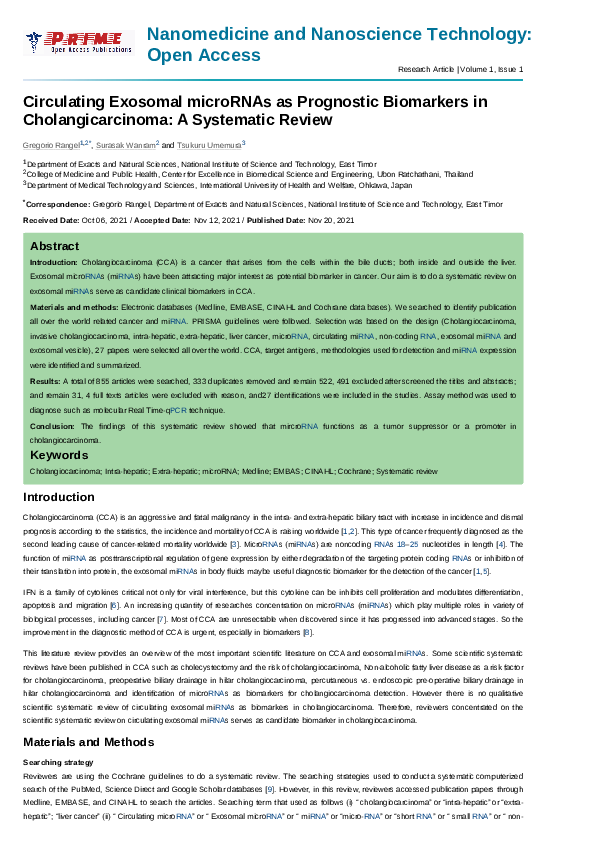 (PDF) Circulating Exosomal microRNAs as Prognostic Biomarkers in ...