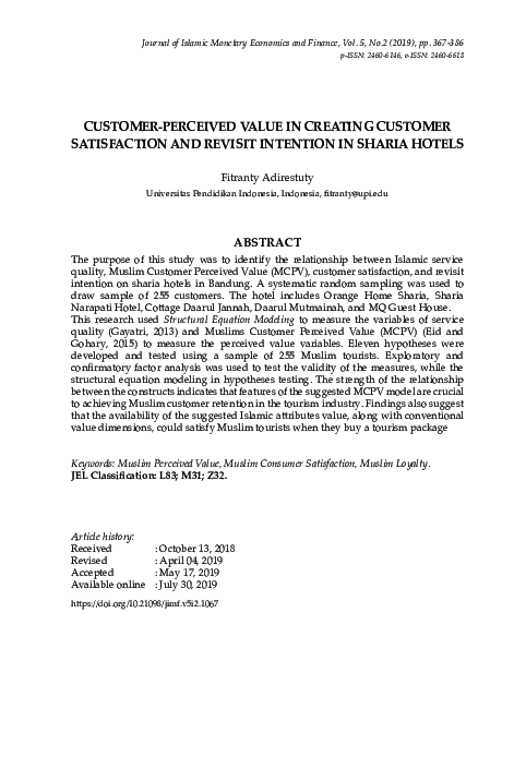 (PDF) Customer Perceived Value in Creating Customer Satisfaction and ...