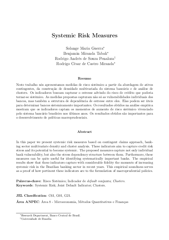 (PDF) Systemic risk measures