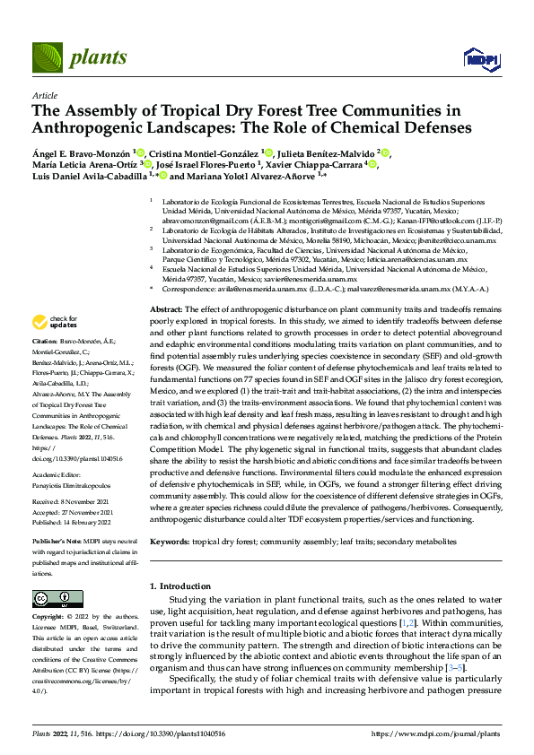 (PDF) The Assembly of Tropical Dry Forest Tree Communities in ...