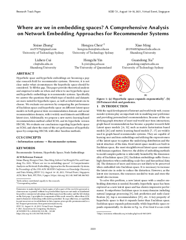 (PDF) Where are we in embedding spaces?