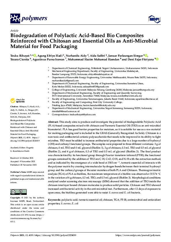 (PDF) Biodegradation of Polylactic Acid-Based Bio Composites Reinforced ...