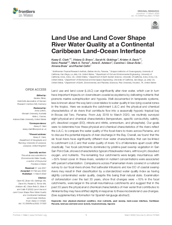(PDF) Land Use and Land Cover Shape River Water Quality at a ...