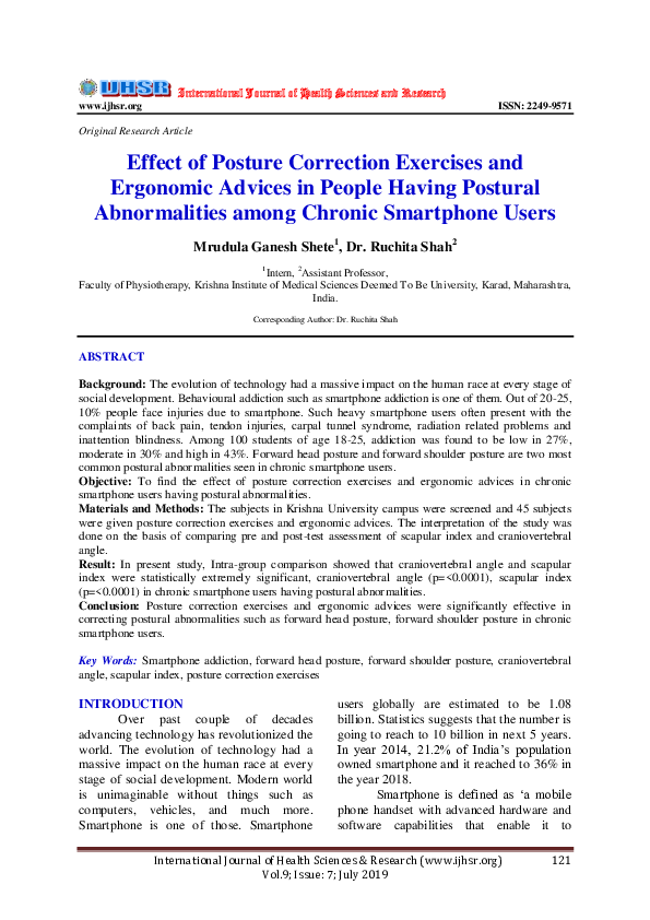 (PDF) Effect of Posture Correction Exercises and Ergonomic Advices in ...