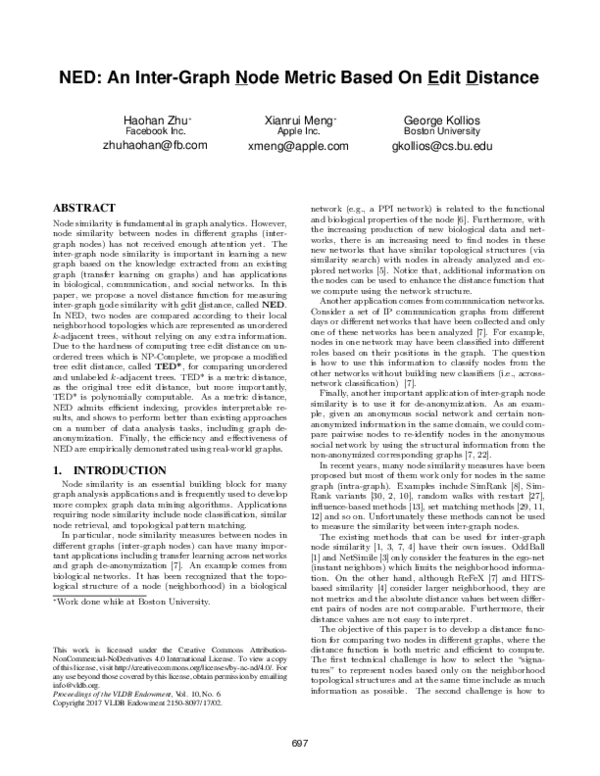 (PDF) NED: An Inter-Graph Node Metric Based On Edit Distance