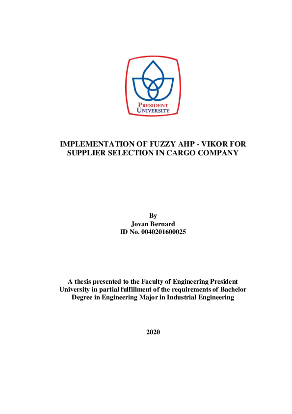 (PDF) Implementation of Fuzzy Ahp - Vikor for Supplier Selection in ...