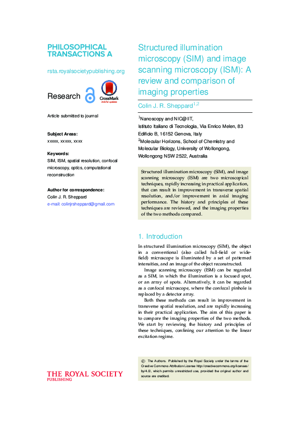 (PDF) Structured illumination microscopy and image scanning microscopy ...