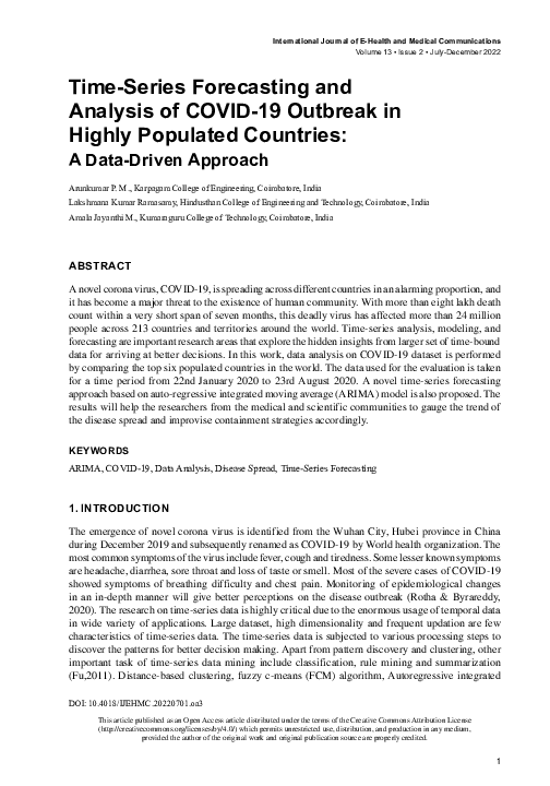 (PDF) Time-Series Forecasting and Analysis of COVID-19 Outbreak in ...