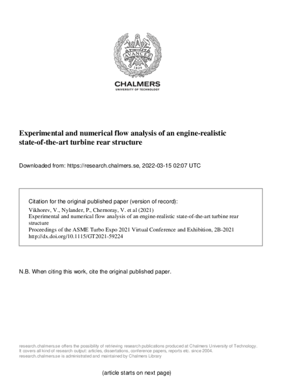 (PDF) Experimental and Numerical Flow Analysis of an Engine-Realistic ...