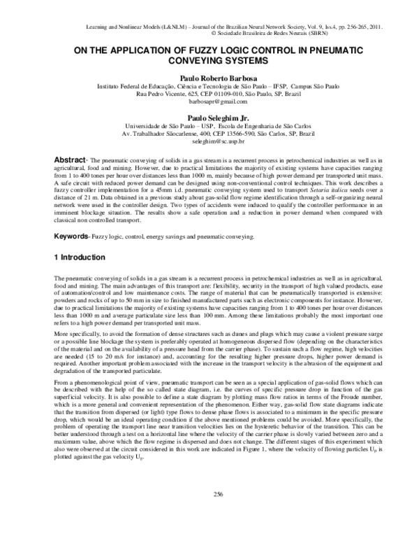 (PDF) On the Application of Fuzzy Logic Control in Pneumatic Conveying ...