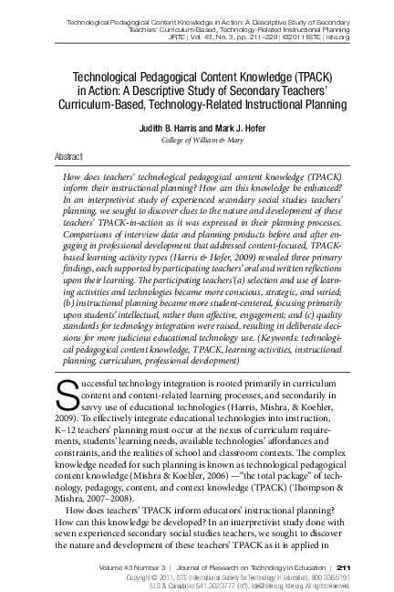 (PDF) Technological pedagogical content knowledge in teacher education ...