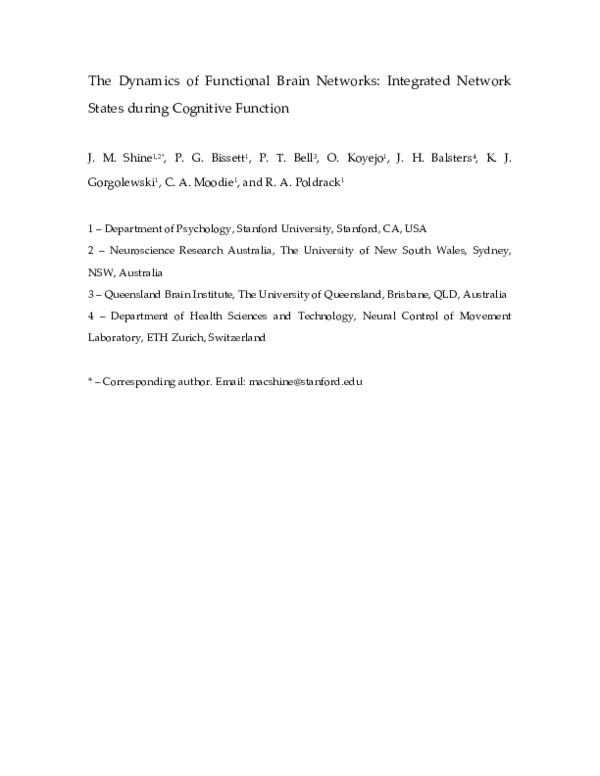 (PDF) The Dynamics of Functional Brain Networks: Integrated Network ...