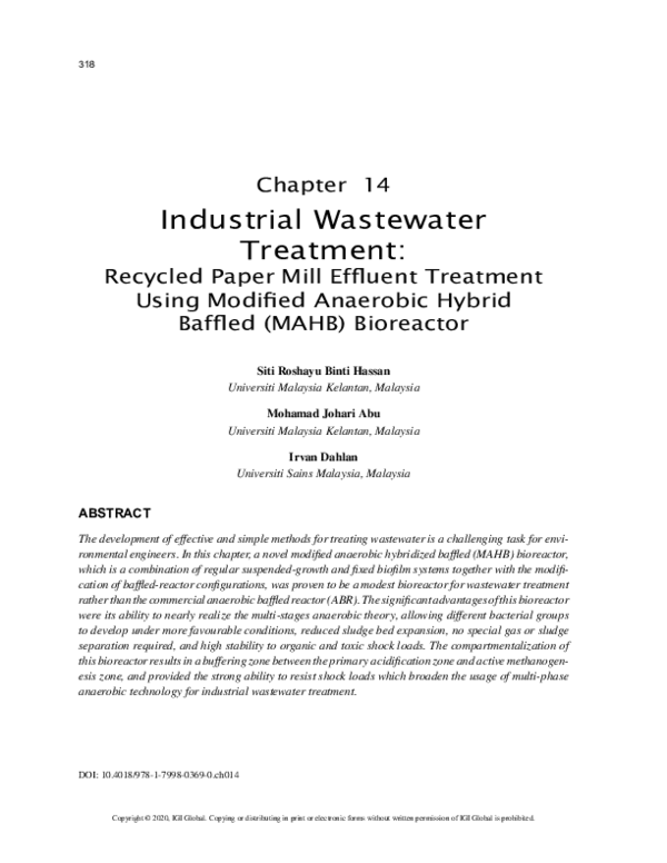 (PDF) Industrial Wastewater Treatment Mohamad Johari Abu Academia.edu