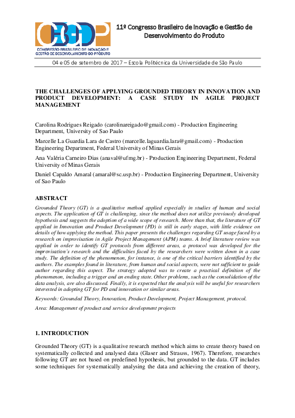 (PDF) The Challenges of Applying Grounded Theory in Innovation and ...