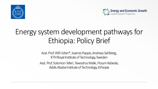 (PDF) Energy system development pathways for Ethiopia: Policy Brief