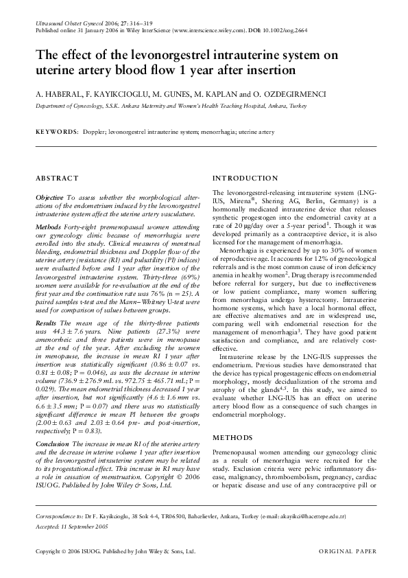 (PDF) The Effect of Levonorgestrel Intrauterine System on Uterine ...