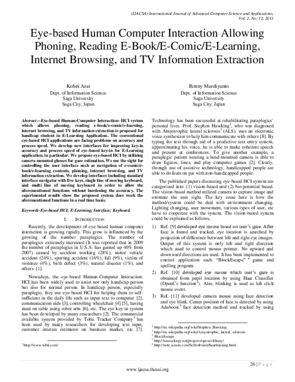 (PDF) Eye-based Human Computer Interaction Allowing Phoning, Reading E ...