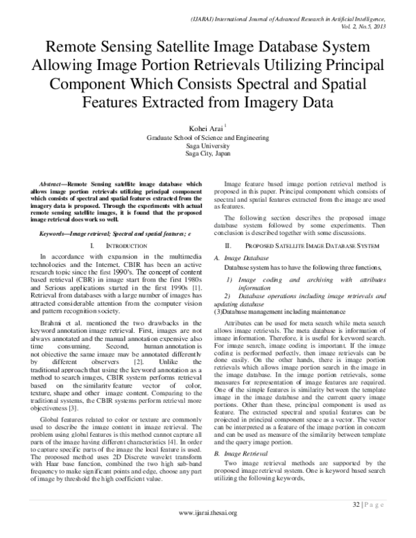 (PDF) Remote Sensing Satellite Image Database System Allowing Image ...