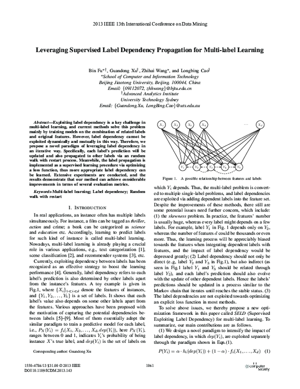 (PDF) Leveraging Supervised Label Dependency Propagation for Multi ...