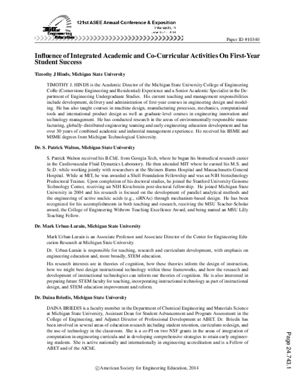 (PDF) Influence of Integrated Academic and Co-Curricular Activities On ...