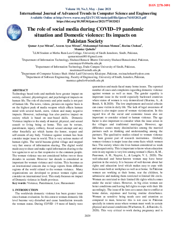 (PDF) The role of social media during COVID–19 pandemic situation and ...