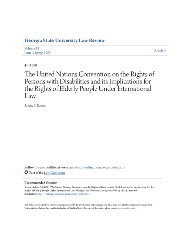 (PDF) The United Nations Convention on the Rights of Persons with ...