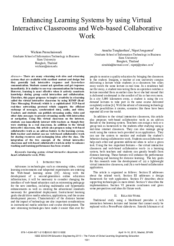 (PDF) Enhancing learning systems by using virtual interactive ...