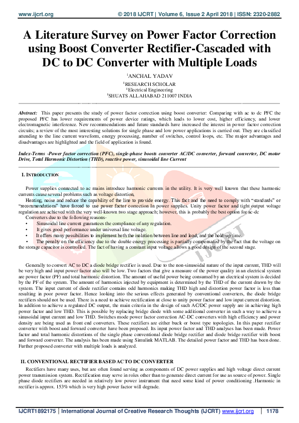 (PDF) A Literature Survey on Power Factor Correction using Boost ...