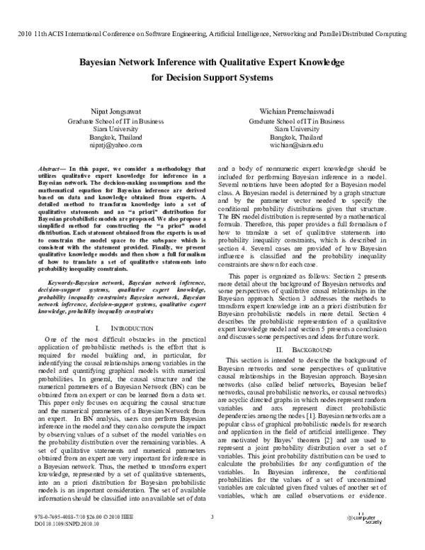 (PDF) Bayesian network inference with qualitative expert knowledge for ...