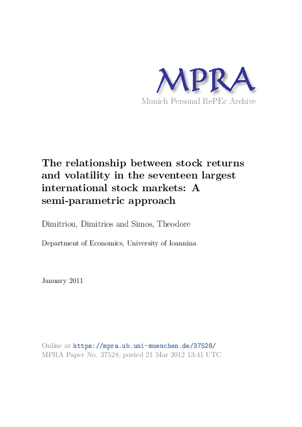 (PDF) The relationship between stock returns and volatility in ...