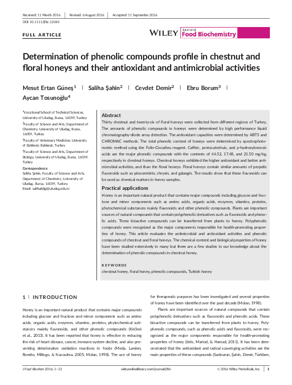 (PDF) Determination of phenolic compounds profile in chestnut and ...