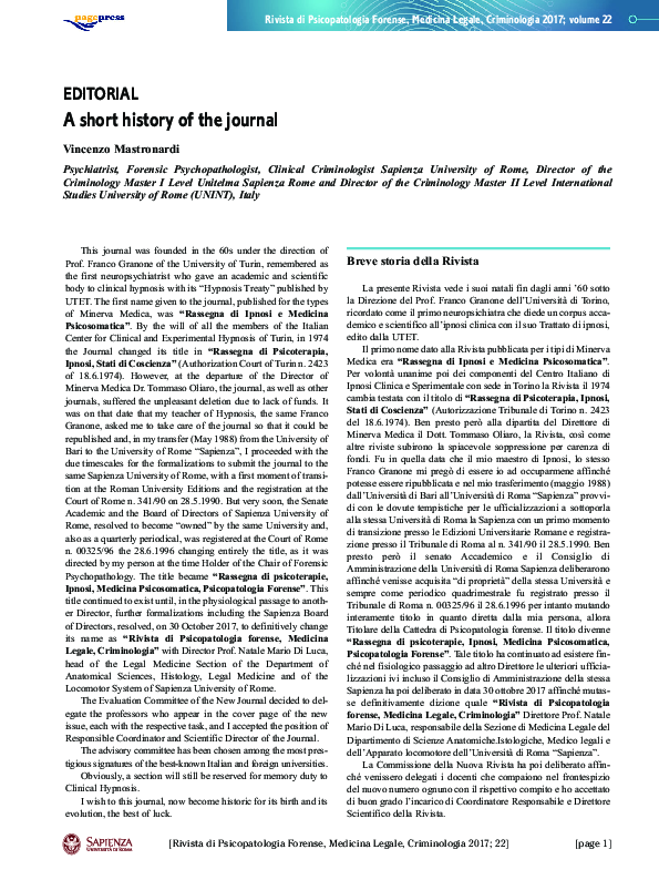 (PDF) A short history of the journal
