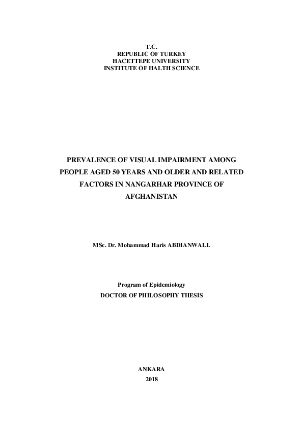 (PDF) Prevalence of Visual Impairment Among People Aged 50 Years and ...