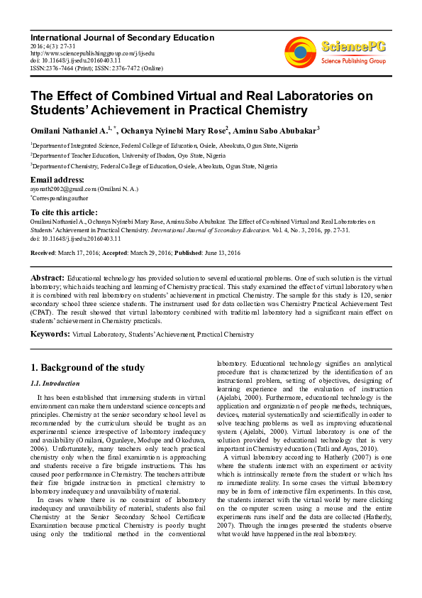 (PDF) The Effect of Combined Virtual and Real Laboratories on Students ...