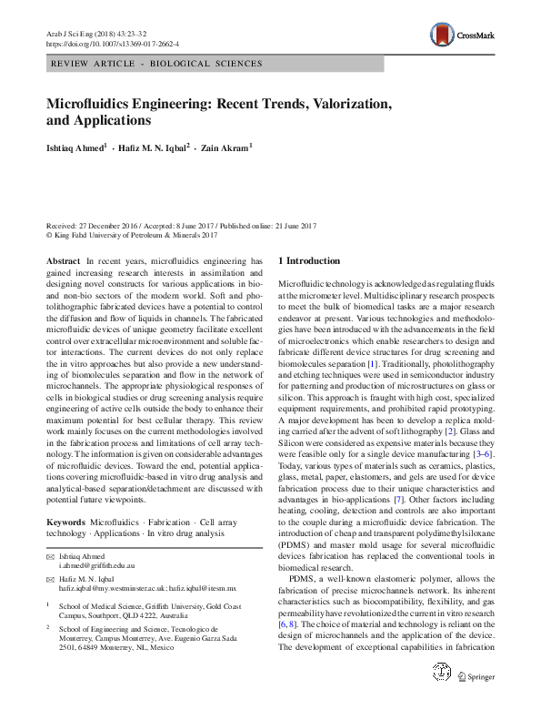 (PDF) Microfluidics Engineering: Recent Trends, Valorization, and ...