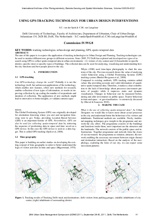 (PDF) Using GPS-Tracking Technology for Urban Design Interventions
